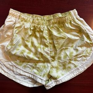Nike Women’s White & Light Green Tie-Dye Athletic Shorts